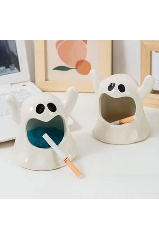 Ulzyvf Sevimli Seramik Şamdan Oturma Odası Küllük, Hayalet Karikatür Dekorasyon, Balmumu Aromaterapi Amerikan Hl