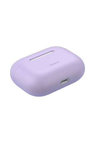 Baseus Super Thin Silica Gel Apple Uyumlu AirPods Pro İnce Silikon Kılıf Mor