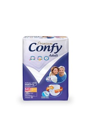 Confy Adult Premium Yetişkin Külot Bezi Medium Orta Boy 26 Adet