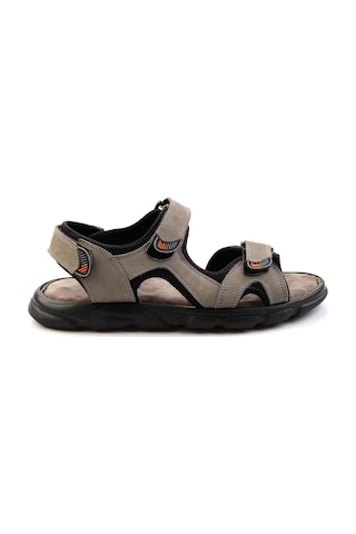 Gri Hakiki Deri Erkek Sandalet E05078102501