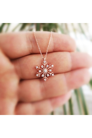 Rose Gümüş Kar Tanesi Kolye G784Kl Altınsepeti
