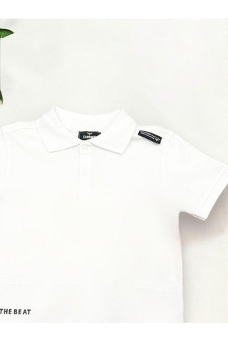 Carinos Erkek Çocuk Basic Yaka Detaylı T-shirt-14557 Beyaz