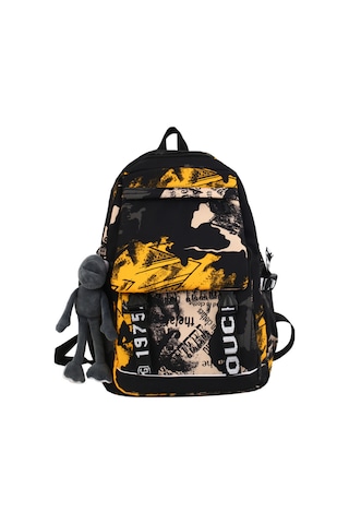 Moveevo Öğrenci İçin Geniş Kapasiteli Nilon Sırt Çantası - Sarı Renk Ve Askı Eşliği Sarı