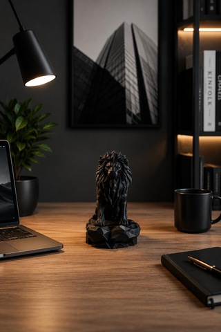 Aslan Figürlü Dekoratif Biblo Modern Masaüstü Ofis Dekoru Ev Dekorasyonu 7 X 12 Cm