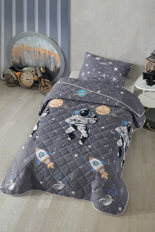 Astronot Desen Çocuk-genç Odası Tek Kişilik Piketakımı Çarşafsız