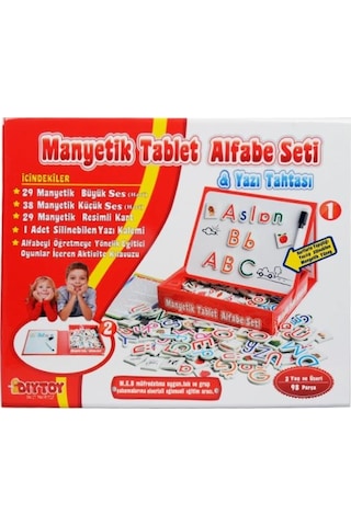 +3 Yaş Manyetik Tablet Alfabe Seti ve Yazı Tahtası (diytoy)