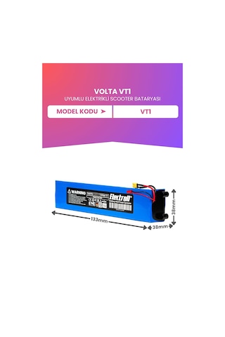 Volta Vt1 Batarya Ultra Yüksek Kapsite 36v 12.800 Mah Elektrikli Scooter Bataryası