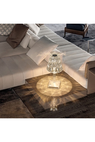 Hfambition Modern Usb Masalı Kristal Masa Lambası - 3000k/6000k Sıcak Soğuk Işık, St001 Model, Ampul Dahil