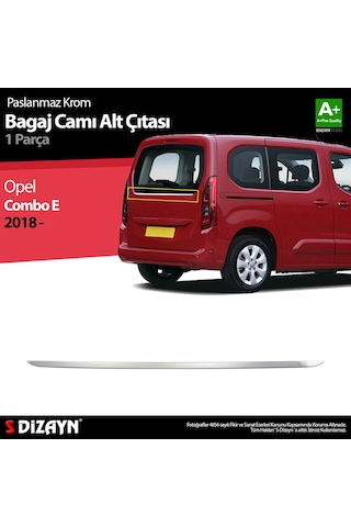 S-dizayn Opel Combo E Krom Bagaj Camı Alt Çıtası 2018-2023