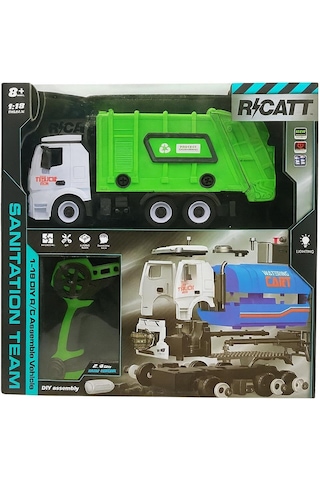 Ctoy Constructo Rc Sök-tak Çöp Kamyonu Usb Şarjlı 1:18 Mühendislik Oyuncak + 2.4 Ghz Kumanda Yeşil