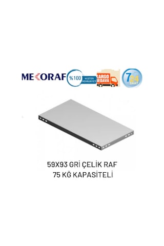 Mekoraf 59 X 93 1 Mm Çelik Raf Tabla Gri