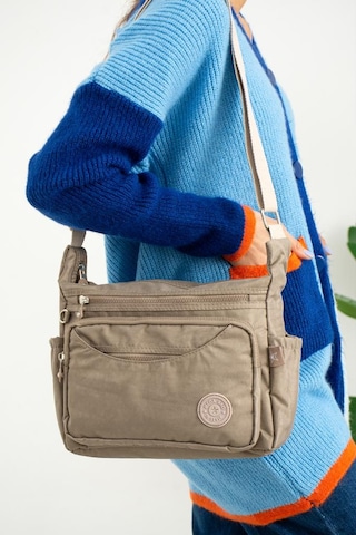 Baginn Klinkır Kadın Postacı Çanta Çok Cepli 30 20 Cm Su İtici Kumaş Bayan Çapraz Askılı Omuz Çantası Vizon