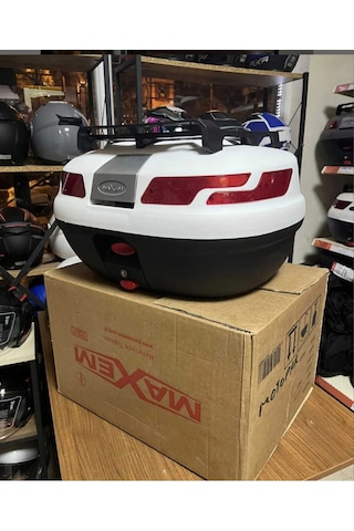 Maxem 45 Sl Sırt Dayamalı Üst Bagajlı Çanta Topcase Beyaz