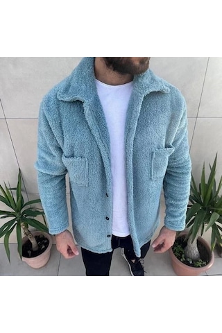 Erkek Polar Düğmeli Hırka - Mavi