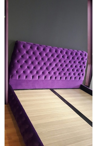 Nivabaza Çift Kişilik Sandıklı Baza Başlık Chester Purple Tüm Renklerde