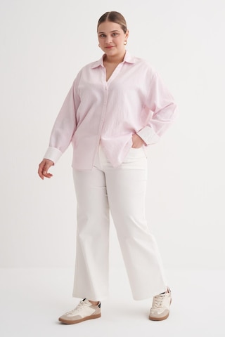 İnce Çizgili Gömlek-6242 Pembe