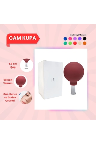 Silikon Vakumlu Cam Yüz Masaj Kupası No:1 Kırmızı Çok Renkli Silikon Vakumlu Cam Yüz Masaj Kupası No:1 Kırmızı Çok Renkli