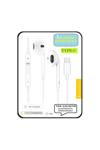 Samsung Galaxy Uyumlu A56 A55 A54 A53 A33 A26 A36 A17 Kulaklık Type C Kablolu Kulaklık Tak Çalıştır Diğer