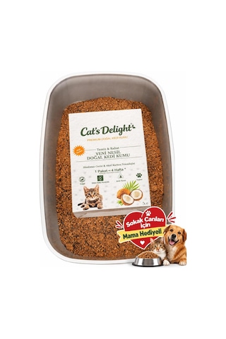 Hindistan Cevizi Kabuğu & Aktif Karbon Teknolojili Kedi Kumu 5 Litre