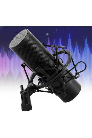 Rgb Led Profesyonel Usb Kondansatör Mikrofon 24 Bit / 96khz, Kardioid, Tak-çalıştır, Tripod Dahil, Podcast, Oyu