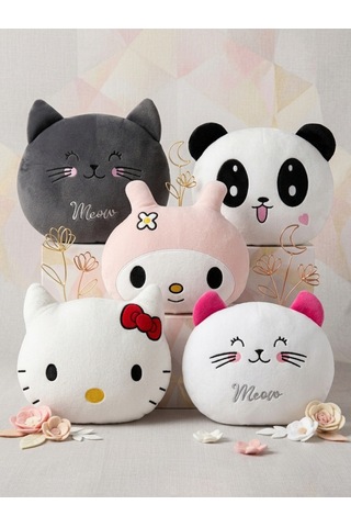 30 Cm My Melody Peluş Yastık Melodi Yastık Sevimli Tavşan Tasarımlı Yumuşak Peluş Oyuncak - 30 Cm Pudra - Beyaz