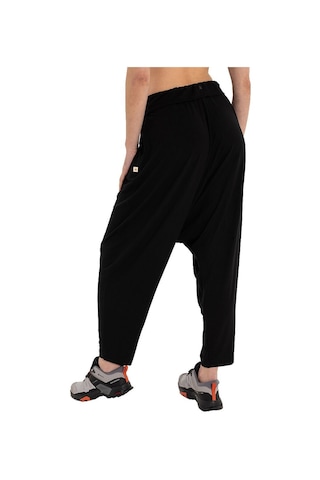 Inguz Beli Katlanabilir Yoga Şalvar Siyah