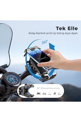 Woyax Holdy Motosiklet Telefon Tutucu Bisiklet Atv Scooter Bağlantılı Telefon Tutacağı Ayna ve Gidon Için