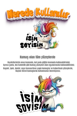 Kıyafet Etiketi - Okul Kıyafet Kumaş Etiketi Kreş Anaokulu İlkokul Kıyafet Kumaş Etiketi Set20 Karışık