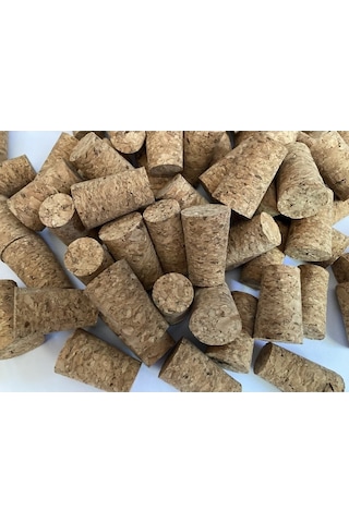 22x33x17mm Mantar Tıpa Şişe Mantarı - Doğal Mantar Tıpa - Şarap Şişesi Mantar Tıpası 10 Adet