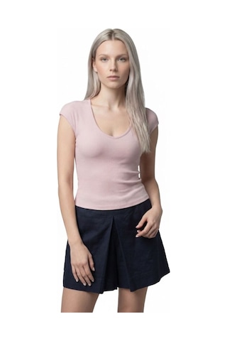 Slim Fit Kadın Tshirt K.kol Pembe