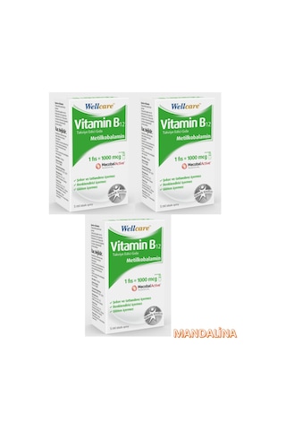 3 X Wellcare Vitamin B12 Metilkobalamin 1000Mcg 5Ml Sprey