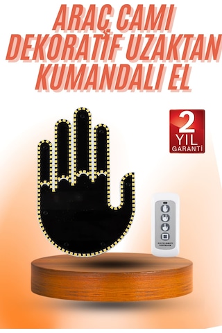 Kumandalı - 564 - El Led Araba İçi 4 Farklı Mod El Orta - Csmo-tex - Parmak Led