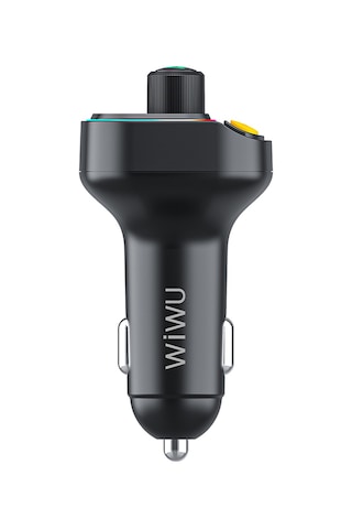 Wiwu Wi-qc031 Rgb Bluetooth Transmitter Mp3 Type-c Ve Usb-a Araç Şarjı Siyah
