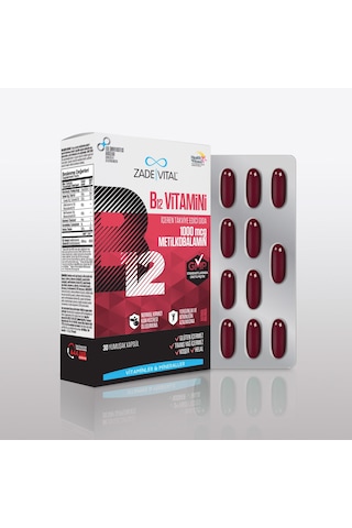 Zade Vital Vitamin B12 30 Yumuşak Kapsül -