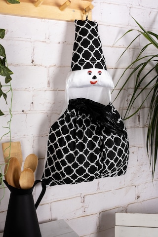 Çok Amaçlı Lastikli Poşetlik , Poşetler Için Sevimli Dekoratif Düzenleyici Mutfak Aksesuarı & Siyah