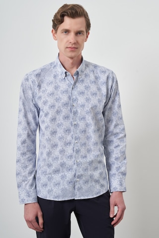 Morven Erkek Lacivert Slim Fit Düğmeli Yaka Gömlek 25ms004013200 Lacivert Lacivert