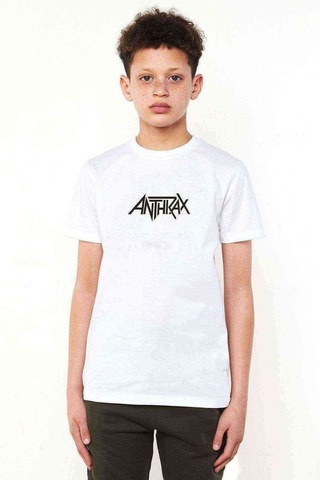 Qivi Anthrax Logo Baskılı Unisex Çocuk Beyaz Tshirt