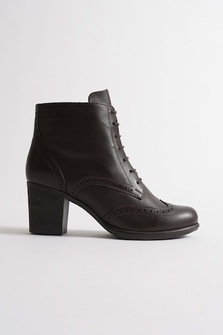 Analin Shoes Kadın Hakiki Deri Lazer Detaylı Bağcıklı Bot Kahve