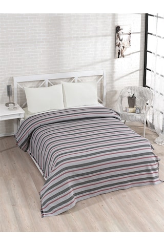 Pamuklu Gri Çarşaflı Lastikli Çarşaflı Pike Takımı 200x230 Gri
