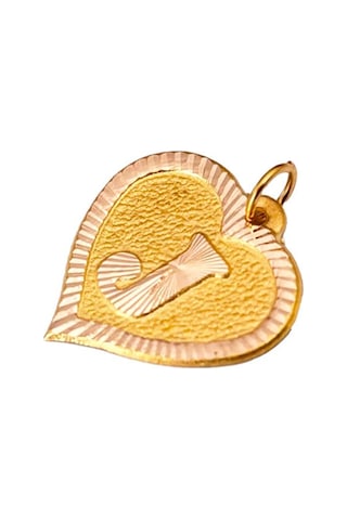 0.25 Gram 14 Ayar J Harfi Kalp Kolye Ucu