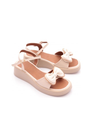 Dgn 7002 Kadin Fiyonk Detayli Sandalet Bej