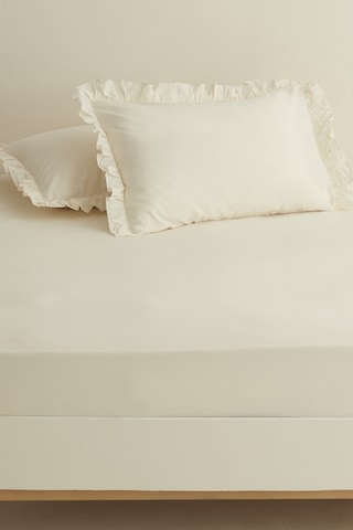 Karaca Home Basic %100 Pamuk King Kişilik Düz Çarşaf Ekru