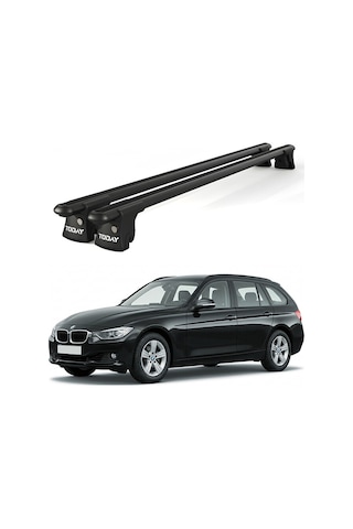 Trio-ıı Bmw 3 Serisi F31 2012-2015 Uyumlu Siyah Kilitli Ara Atkı 120cm Port Bagaj Tavan Barı