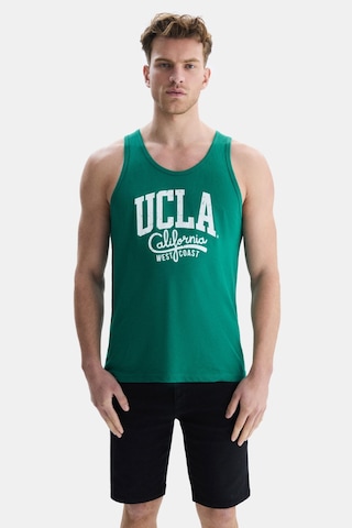 Ucla Pebble Yeşil Sıfır Kol Baskılı Oversize Erkek Tshirt Yeşil