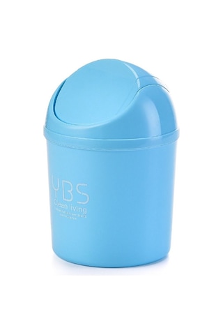 Konteyner Araba Kılıfı Kül Kapları Yuvarlanan Kapaklı Kutu Çöp Atık Kovası Sepet Çöp Kutusu Masaüstü Çöp Mavi