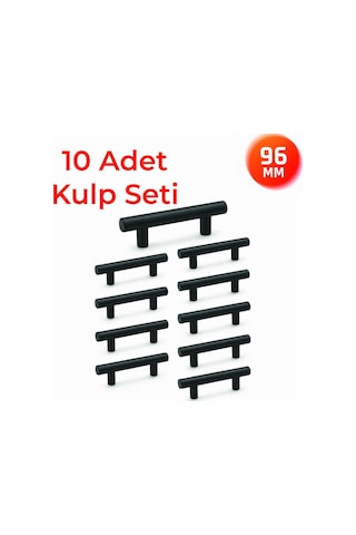 96 Mm Metal Mobilya Kulpu Mutfak Dolap Çekmece Kulpu, Dekoratif Kulp Seti 10 Adet Titanyum