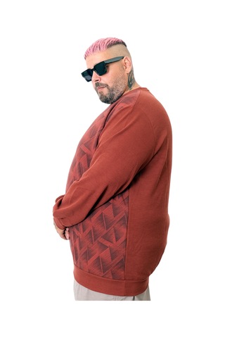 Mode Xl Erkek Bisiklet Sweatshirt Selanik U25819 Koyu Bordo