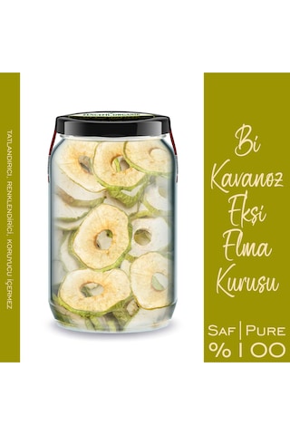 Zencefil Organik Ekşi Yeşil Elma Kurusu Bi Kavanoz 660 Cc. Cam Kavanoz Yuvarlak Dilim Kuru Elma Slice Dried Apple Diğer