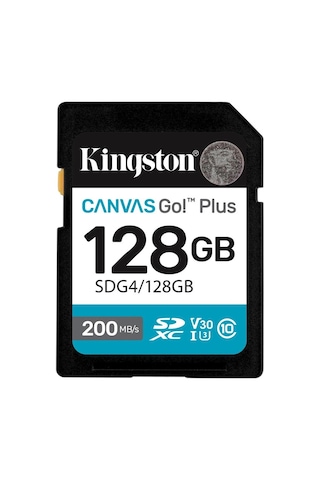 Kingston Sdg4-128gb 128gb Sdxc Canvas Go Plus Gen4 200mb-s C10 Uhs-ı U3 V30 Hafıza Kartı Kdo