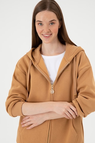U.S. Polo Assn. Kadın Camel Şardonlu Kapüşonlu Sweatshırt 50314130-VR015